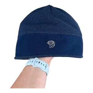 Mountain Hardwear navy blue fleece base layer beanie hat outdoors men's one size